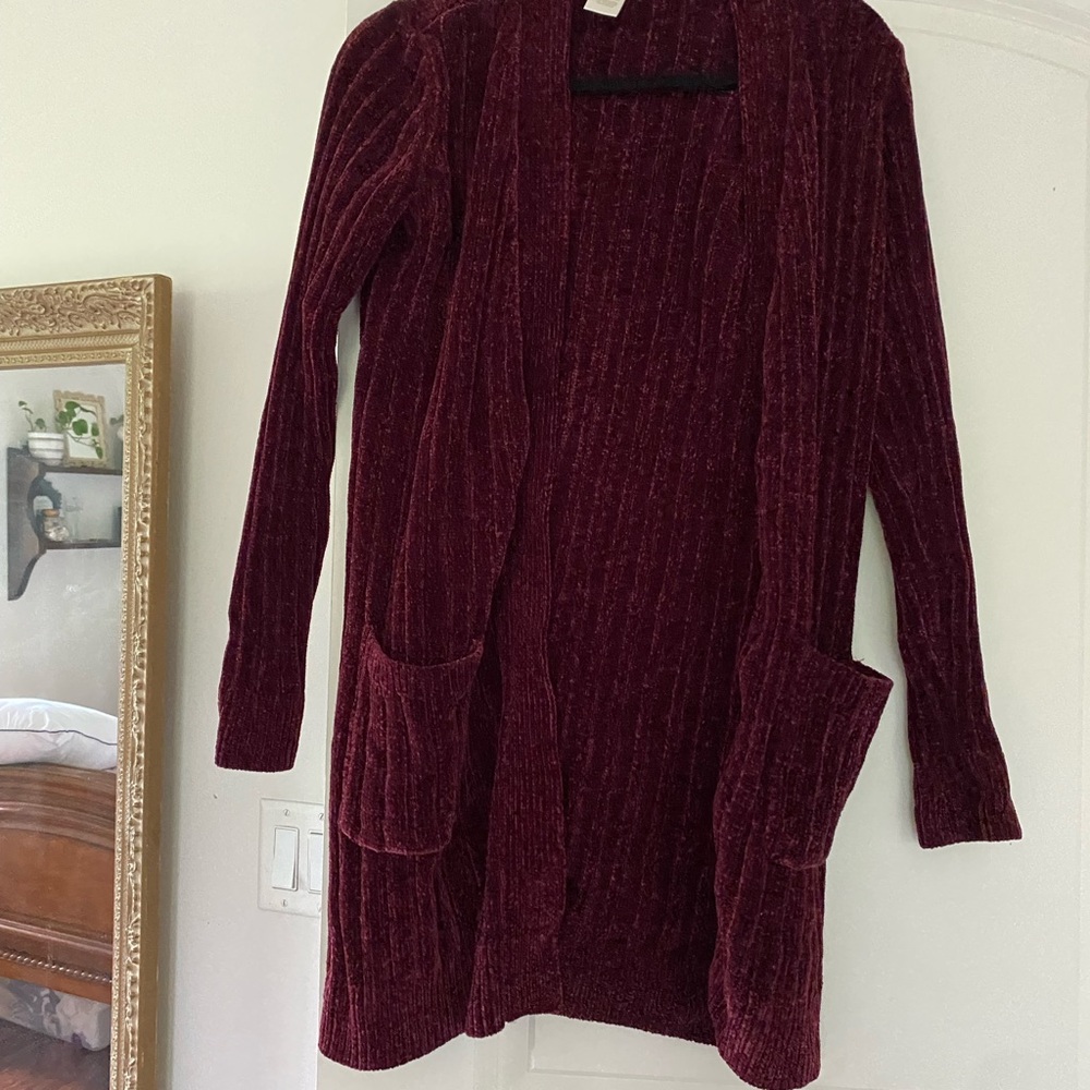 Women's Burgundy Sweater Cardigan